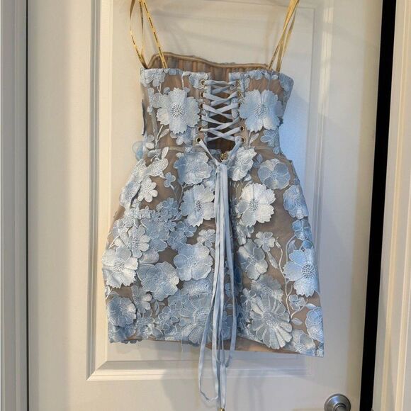 Bronx and Banco Blue Floral Mini Dress - Picture 10 of 12